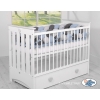 Tour de Lit Bébé Tressé XXL Gris Anthracite Bleu Pastel