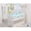 Tour de Lit Bébé Tressé XXL Menthe Blanc