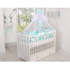 Tour de Lit Bébé Tressé XXL Menthe Blanc