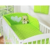 Tour de Lit Bébé Vert à Pois Cœurs