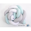 Tour de Lit Tressé 1,8m Menthe Blanc Gris