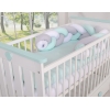 Tour de Lit Tressé 1,8m Menthe Blanc Gris