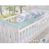 Tour de Lit Tressé 1,8m Menthe Blanc Gris