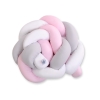 Tour de Lit Tressé 1,8m Rose Blanc Gris