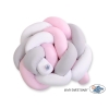 Tour de Lit Tressé 1,8m Rose Blanc Gris