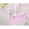 Tour de Lit Tressé 1,8m Rose Blanc Gris