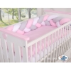 Tour de Lit Tressé 1,8m Rose Blanc Gris
