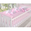 Tour de Lit Tressé 1,8m Rose Blanc Gris