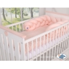 Tour de Lit Tressé 1,8m Rose Poudré