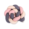 Tour de Lit Tressé 180 cm Beige Anthracite Rose Poussiéreux