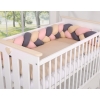 Tour de Lit Tressé 180 cm Beige Anthracite Rose Poussiéreux