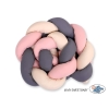 Tour de Lit Tressé 180 cm Beige Anthracite Rose Poussiéreux