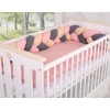 Tour de Lit Tressé 180 cm Beige Anthracite Rose Poussiéreux