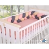 Tour de Lit Tressé 180 cm Beige Anthracite Rose Poussiéreux