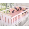 Tour de Lit Tressé 180 cm Beige Anthracite Rose Poussiéreux