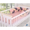 Tour de Lit Tressé 180 cm Beige Anthracite Rose Poussiéreux