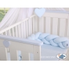 Tour de Lit Tressé 180 cm Bleu pour Garçon