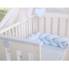 Tour de Lit Tressé 180 cm Bleu pour Garçon