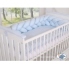 Tour de Lit Tressé 180 cm Bleu pour Garçon
