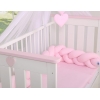 Tour de Lit Tressé 180 cm Rose Rose