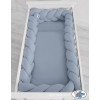 Pare choc lit bébé Tressé  bleu pastel