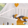 Tour de Lit Tressé Pare Chocs Blanc Anthracite Miel