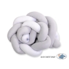 Tour de Lit Tressé Pare Chocs Blanc Gris