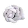 Tour de Lit Tressé Pare Chocs Blanc Gris