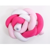 Tour de Lit Tressé Pare Chocs Rose Rose Blanc