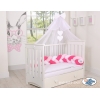 Tour de Lit Tressé Pare Chocs Rose Rose Blanc