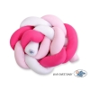 Tour de Lit Tressé Pare Chocs Rose Rose Blanc