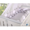 Tour de Lit Tressé pour Bébé 3,6m Blanc Gris