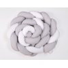 Tour de Lit Tressé pour Bébé 3,6m Blanc Gris