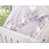 Tour de Lit Tressé pour Bébé 3,6m Blanc Gris