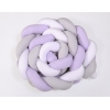 Tour de Lit Tressé pour Bébé 3,6m Blanc Gris Lila