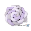 Tour de Lit Tressé pour Bébé 3,6m Blanc Gris Lila