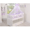 Tour de Lit Tressé pour Bébé 3,6m Blanc Gris Lila