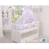 Tour de Lit Tressé pour Bébé 3,6m Blanc Gris Lila