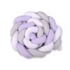 Tour de Lit Tressé pour Bébé 3,6m Blanc Gris Lila
