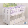 Tour de Lit Tressé pour Bébé 3,6m Blanc Gris Lila