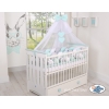 Tour de Lit Tressé pour Bébé 3,6m Menthe Blanc Gris