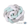 Tour de Lit Tressé pour Bébé 3,6m Menthe Blanc Gris