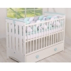 Tour de Lit Tressé pour Bébé 3,6m Menthe Blanc Gris