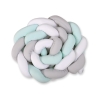 Tour de Lit Tressé pour Bébé 3,6m Menthe Blanc Gris