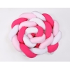 Tour de Lit Tressé pour Bébé 3,6m Rose Blanc
