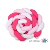 Tour de Lit Tressé pour Bébé 3,6m Rose Blanc