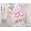 Tour de Lit Tressé pour Bébé 3,6m Rose Blanc