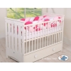 Tour de Lit Tressé pour Bébé 3,6m Rose Blanc
