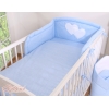 Tour de Lit Universel pour Lit Bébé a Barreaux Bleu à Pois Cœurs