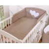 Tour de Lit Universel pour Lit Bébé a Barreaux Brun à Pois Cœurs